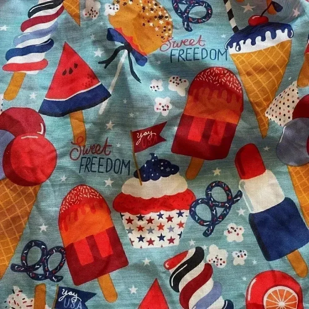 Red White Blue Scarf  Patriotic, Freedom, 4th of July, Ice Cream One Size  #1641